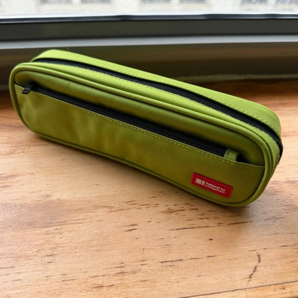 Lihit Lab A-7552 Designed for Arrangement Zipper Pencil Case 2-Way Yellow Green